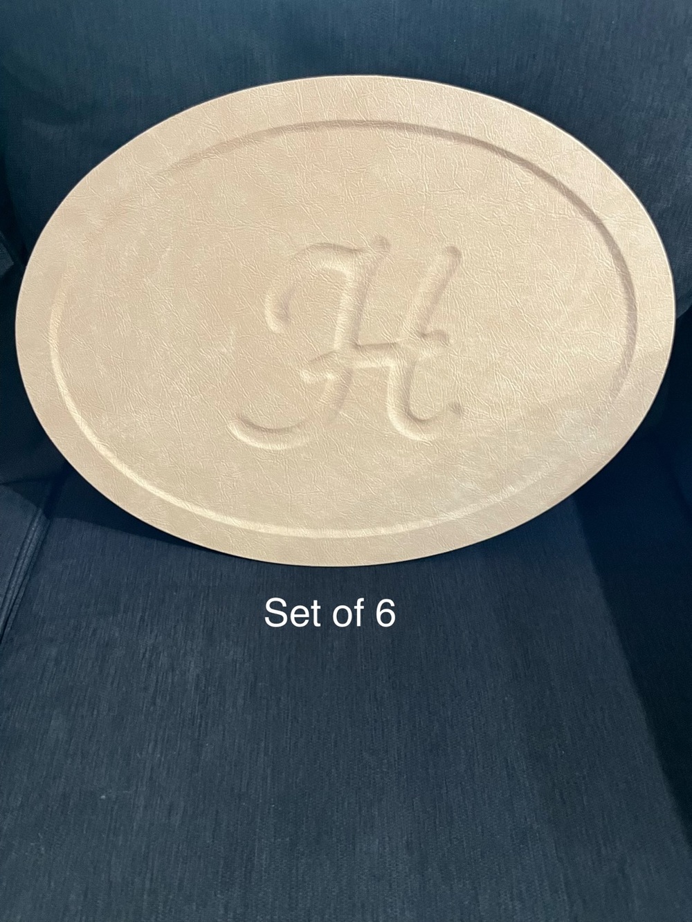 Set of 6 Monogrammed Placemats “H”